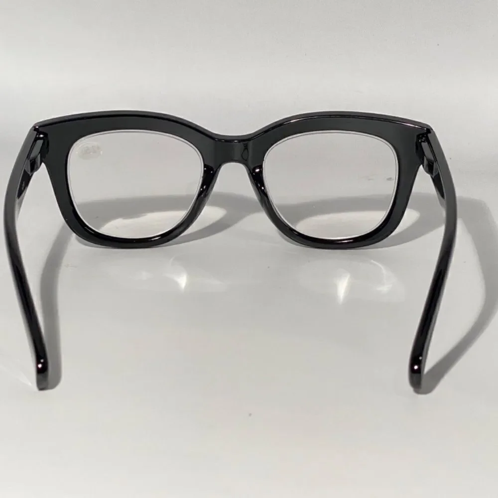 0555 Mona Reading Glasses Black Oversize 2.50 Readers Eyeglasses NWT